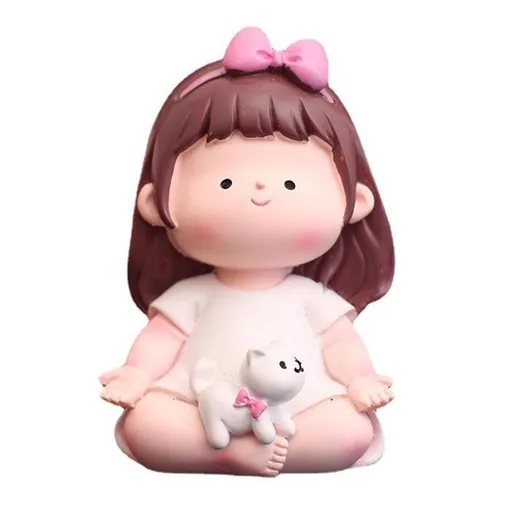 Yoga Girl Figurine Cartoon Lovely Cute Fashionable Decoration Yoga Pose Girl Ornament for Car Type C
