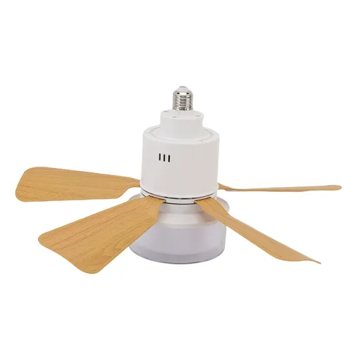 Socket Ceiling Fan Light with Remote Dimmable Small Ceiling Fan 3 Colors Easy Install Screw in E26 E27 Base for Bedroom Living Room Kitchen Garage