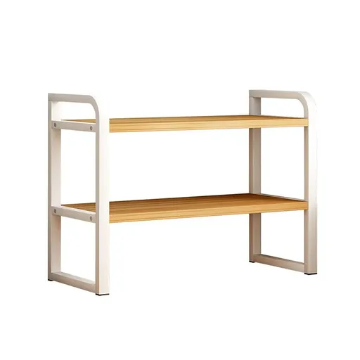 Adjustable Height Multi-Layer Desktop Bookshelf Home Office Floor Organizer Rack - 2 Shelves
