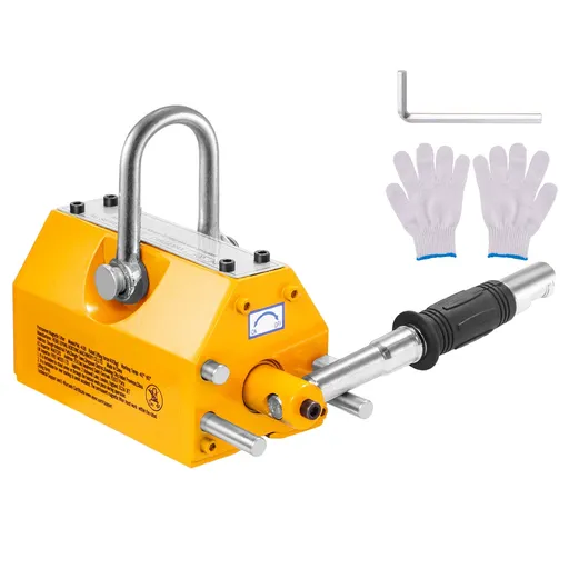 Magnetic Lifter, 1000kg Pulling Capacity, 2.5 Safety Factor, Neodymium & Steel, Lifting Magnet with Release, Permanent Lift Magnets, Heavy Duty Magnet for Hoist, Shop Crane, Block, Board