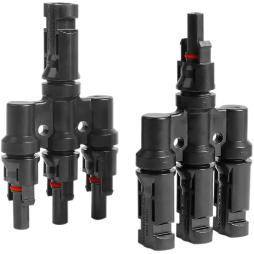 1 Pair Pv T Branch Connectors Type Solar Panel Connector Photovoltaic 3 Branch Solar Panel Cable Connector