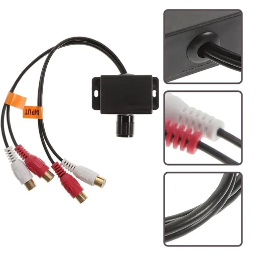 Car Stereo Amplifier Controller with Bass and Volume Control Knobs, Metal Case for Enhanced Audio