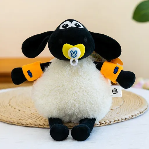 Cute Shaun the Sheep Plush Toy - Soft Stuffed Timy Sheep in Uniform - Adorable Animal Plushie for Birthday Gift - Timy Duty 30cm