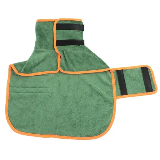 Dog Bathrobe Microfiber Absorbent Drying Coat XS Green
