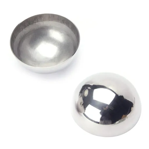 100mm Dia Thickened Gazing Hemisphere 304 Stainless Steel Hollow Ball Mirror Globe Polished Shiny Sphere , Silver Tone 2Pcs