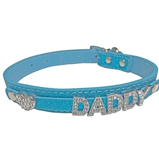 House Of Dasein Rhinestone Daddy Collar Ddlg Littles Accessories - Blue