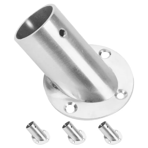 4 Pcs Closet Rod Brackets Angled Clothes Rail 6.60X5.20X5.20CM Silver