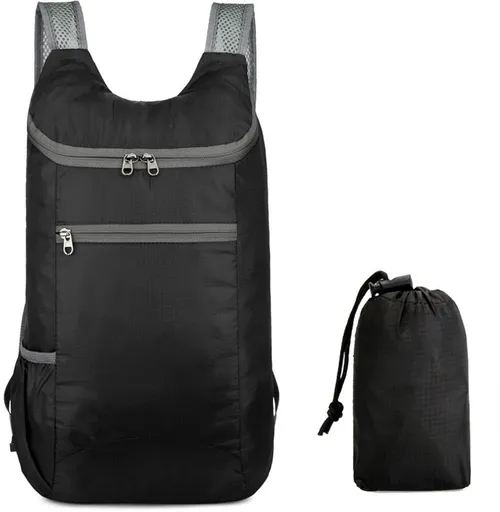 Foldable Waterproof Backpack for Women, Lightweight Daypack for Camping, Hiking, Travel and Everyday Outdoor Adventures, Black