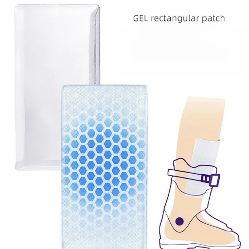 2PCS Self-Adhesive Gel Pads for Ski Boots, Anti-Friction Shock Absorbing Liners, Reusable & Washable