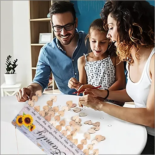 Family Birthday Calendar Wall Hanging Board, Unique Mother's Day Birthday Unique Gifts for Mom Grandma Friend (Family)