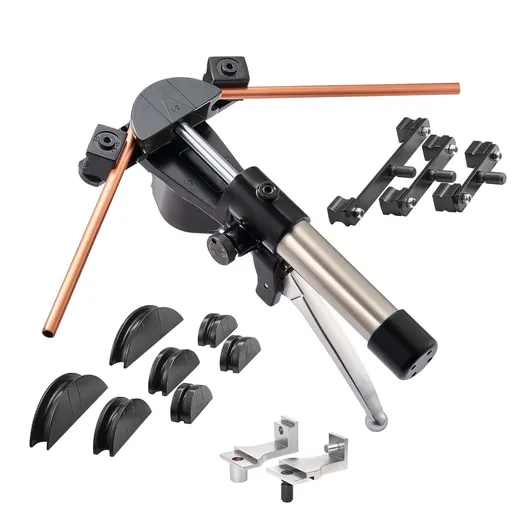 Hydraulic Tubing Bender Kit, 6 mm to 22 mm, Copper Tube Pipe Bender, Forward/Reverse HVAC Bending Tool Set, with 7 Aluminium Alloy Dies, for HVAC Air Conditioning Refrigeration Automotive Repair