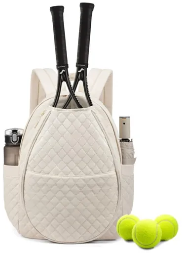 Backpack - Tennis Shoulder-Crossbody Bag - Sports Bag - Waterproof Racket Bag - Suitable for Pickles and Badminton - Off-White