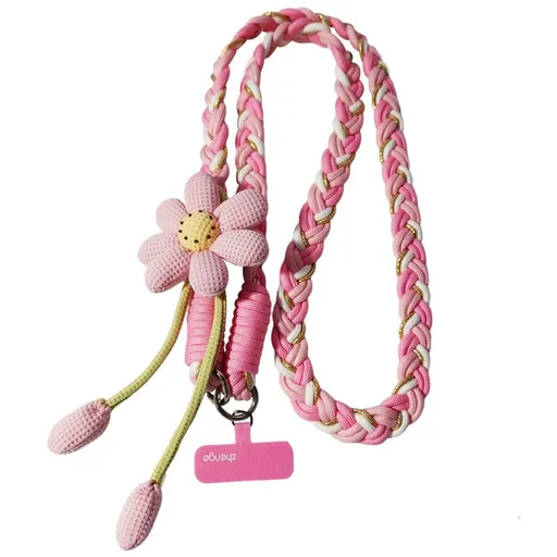 1PC Crossbody Phone Strap, Adjustable Anti-Theft Phone Lanyard, Unisex, Essential for Travel,Pink and white
