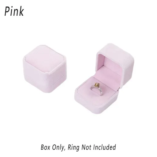 10X Flannel Ring Jewelry Earring Ring Jewelry Boxes Exquisite Gift Organizer - Pink