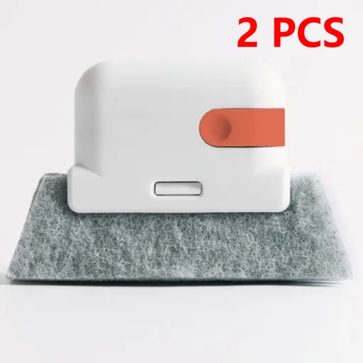 2-Piece 2-in-1 Detachable Window Groove Cleaning Brush (No-Dead-Gap Brush for Door & Window Slots) - Red