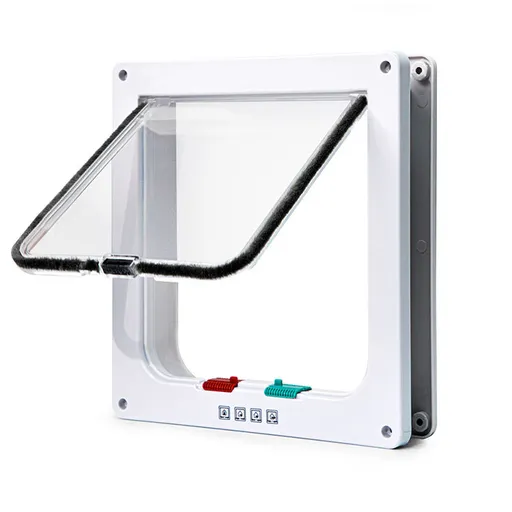 Secure 4-Way Locking Pet Door for Cats & Small Dogs - Easy Access Flap for Doors, Walls & Glass(Size XL)