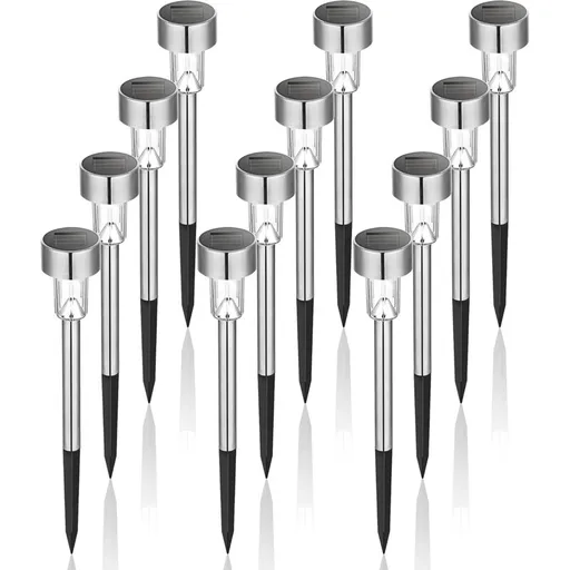 Outdoor Solar Lights LED Landscape Light Pack/Pathway Lights Stainless Steel-12