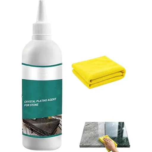 Stone Crystal Plating Agent, 3.4 Fl Oz, Stone Crystal Plating Agent, Restores Mirror Shine & Long-Lasting Protection, For Quartz, Tile, Stone Countertops & Floors