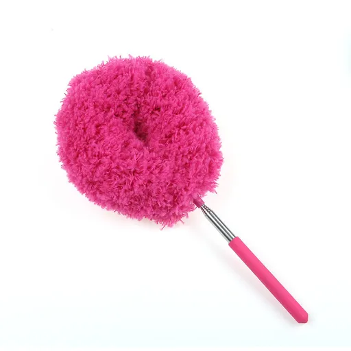 Rose Red 4 Pack Telescopic Microfiber Duster with Extendable Stainless Steel Pole - Anti-Static Ceiling Fan Cleaning Tool for High Reach & Tight Gaps - Washable & Compact Design (33cm - 80cm)