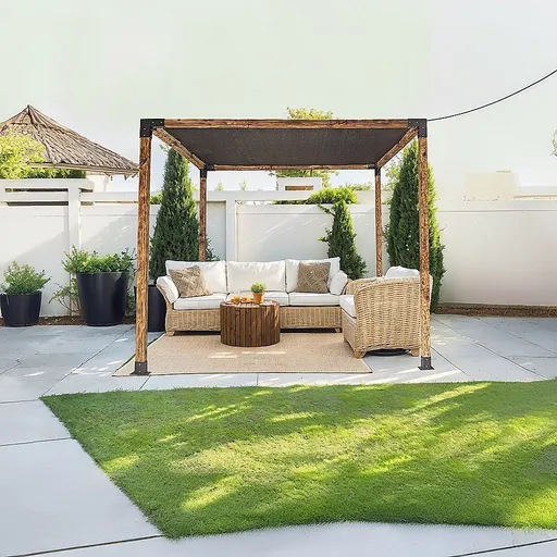 DIY Pergola Kit – Single with Black Screen Set with Brackets