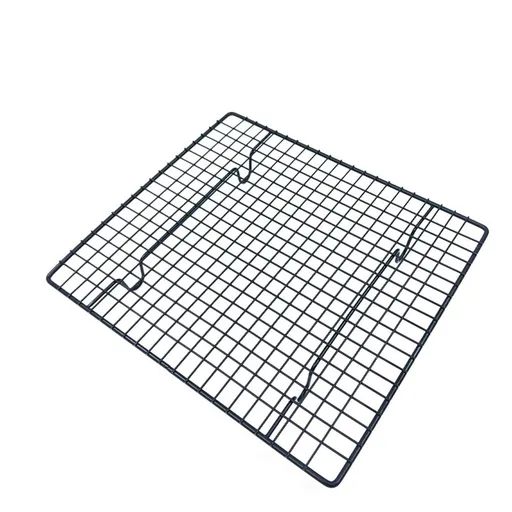 Cooling Rack BBQ Grill,Heavy Duty Carbon Steel Wire Baking Rack with Foldable Legs,Multipurpose Kitchen Stand for Roasting Cooling Grilling,Black 10.2x9.1in