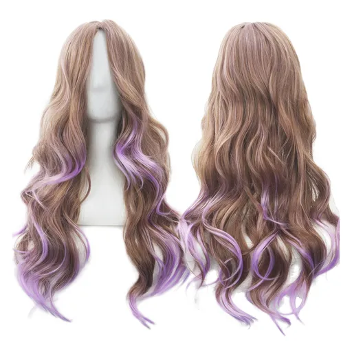 House Of Dasein Long Cotton Candy Cosplay Wig - Brown & Purple