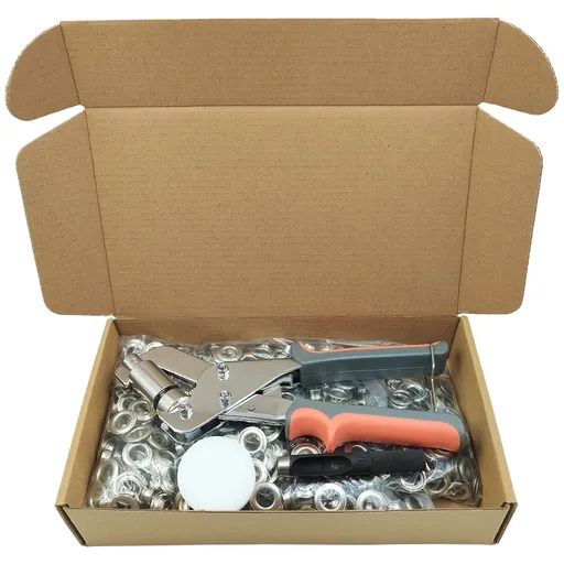 Heavy Duty Grommet Tool Kit, 500 pcs 10mm Grommets, Eyelet Tool, Press for Tarp, Grommet Kit, Fabric, Banner, Canvas, Leather, Tents, Vinyl