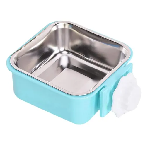 Dog Crate Bowl for Cage, Detachable Stainless Steel Pet Food Bowls, Hanging Anti-overturning Water Feeder Container Coop Cup