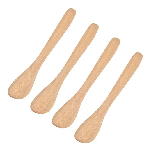 Set of 4 Wooden Butter Spreaders and Bread Knives - Kitchen Cutlery