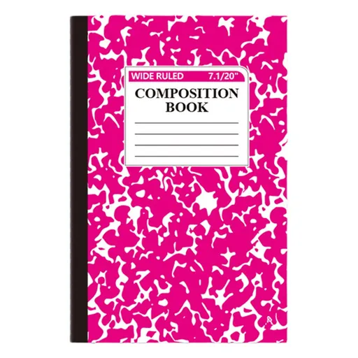 1 Pack Ruled Composition Notebook, pastel marble cover notebook for notes writing school office and home use, Hot Pink, 5.5 x 8.27 inches