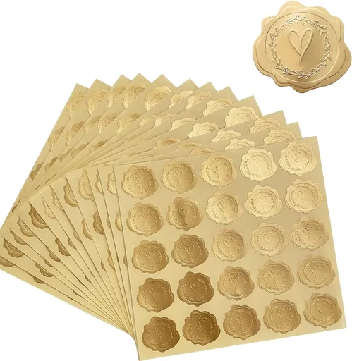 300 pieces - Sealing sticker - Gold sealing sticker - Sealing sticker - Gift sealing - Wedding sealing stickers - Envelope sealing sticker - For wedding invitations, greeting cards, and thank-you cards - Self-adhesive envelope closures - Gold