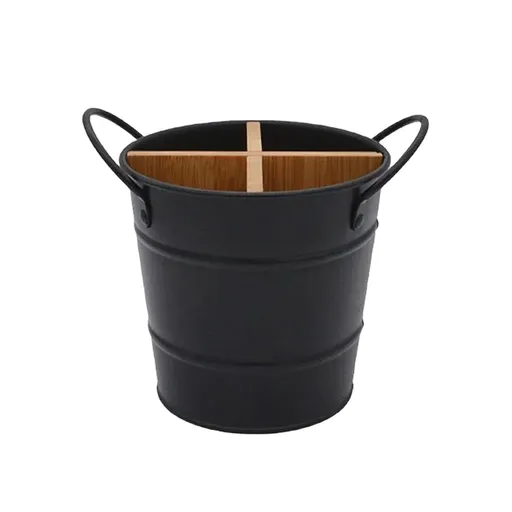 Multi-Functional Home Chopstick Container Plastic Compartments Drainage Rack - Black