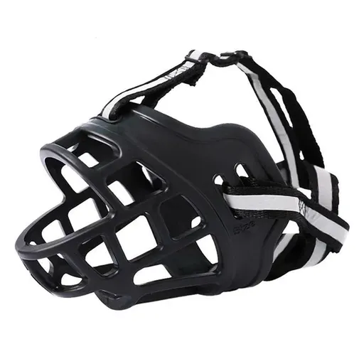 6 Sizes Adjustable Pet Dog No Bite Silicone Basket Muzzle Cage Mouth Mesh Cover - 5#
