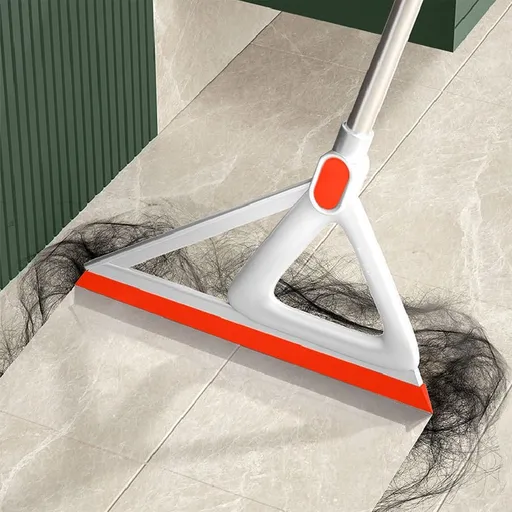 Multifunction Broom, Rubber Squeegee Broom, Silicone Floor Scraping Sweeper For Floor Bathroom Foam Kitchen Shower Tile Marble Pet Hair Fur Glass Window Cleaning
