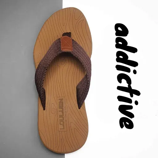 Men's Outdoor Non-Slip Flip Flops, 6 Colors EVA Lightweight Thick-Sole Beach Sandals for Casual & Sports(khaki-45)