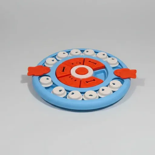 Pizza Puzzle Treat Toy for Dogs & Cats – Interactive Slow Feeder-Blue