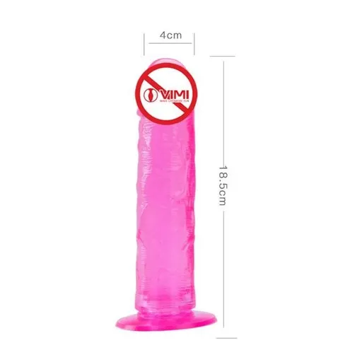 House Of Dasein Colourful Realistic Jelly Dildo Deep Throat Training Suction Cup Base - Pink - 18.5Cm