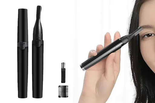 Smart Electric Dual Head Eyebrow Trimmer Painless Facial Hair Remover