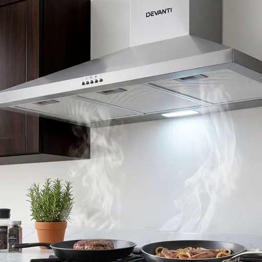 Devanti 900mm Range Hood 90cm Rangehood Stainless Steel