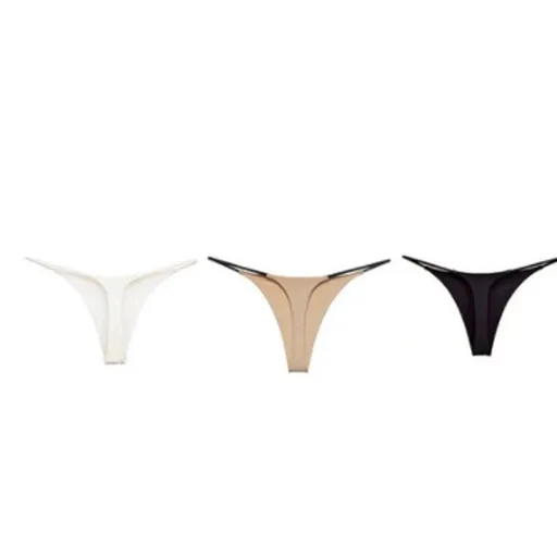 Women Milk Silk Low Waist Bikini Thong White Size: S; Recommended weight (kg): 40 - 47; Waist (cm): 58 - 64; Hip (cm): 82 - 86; Suitable fit: slim build