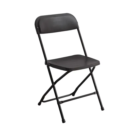Plastic Folding Chair Office Meeting Chair Staff Training Leisure Chair - Black