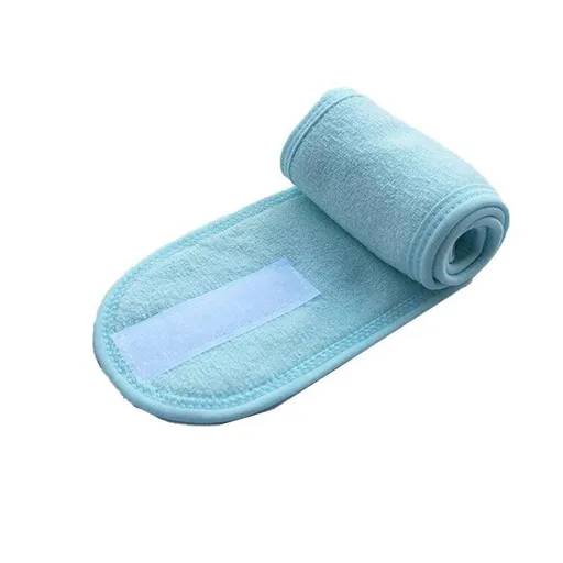 8-Colours Wrap Head Band Hairband Hair Band Adjustable Facial Make Up Face Wash Au - Blue