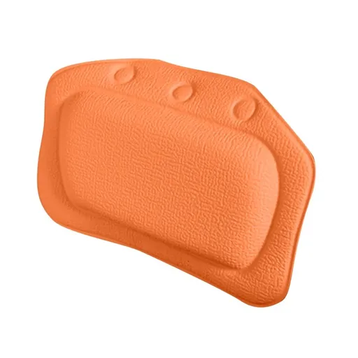 Bath Pillow, Bathtub Pillow with Non-Slip Suction C, Soft 3D PVC Foam Pillow, Bathtub Pillows for Tub Neck and Back Support, Extra Thick and Soft Pillow for Bath Spa Swimming Pool, Orang