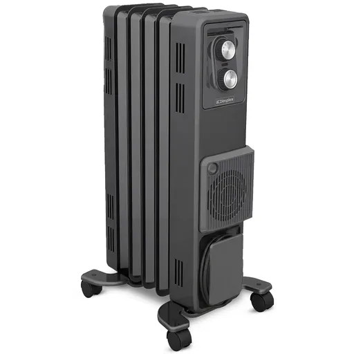 Dimplex 1.5kW 1500W Oil Free Column Heater 5 Fin Portable Electric Radiator with Thermostat & Turbo Fan