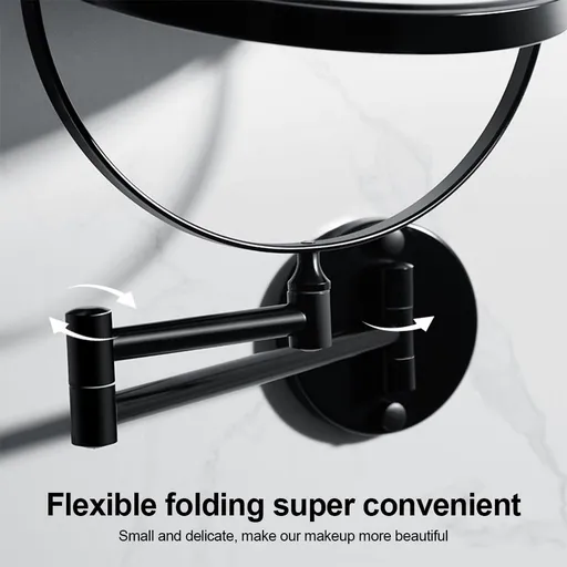 Wall Mounted Makeup Mirror 3X Magnification 360 Degrees Swivel Extendable Foldable Arm Bathroom Mirror 8 Inches Double-Sided Vanity Mirror