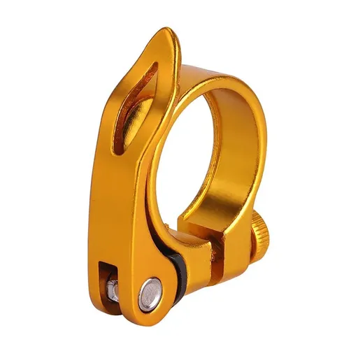 Quick Release Bicycle Seat Tube Clamp Multi Color Lever Lock Cycling Accessories - Golden-3-4