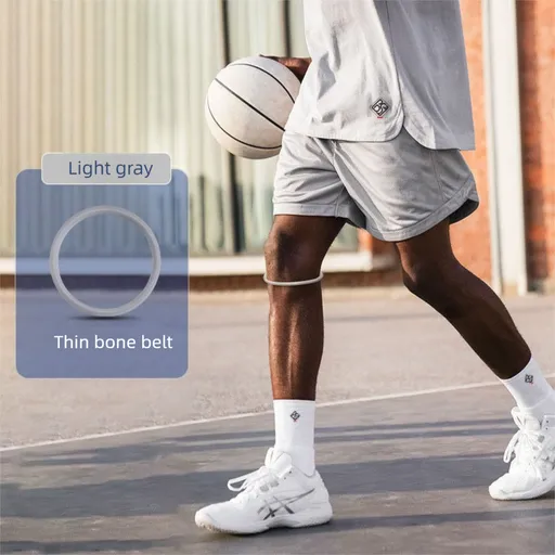 5 Pairs Grey Patellar Tendon Silicone Stabilizer Knee Straps for Running and Basketball, Breathable Elastic Support Bands for Local Active Individuals