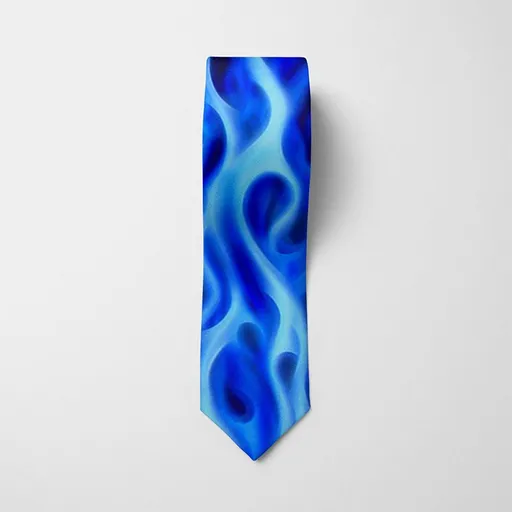 Mens Luxury Polyester Blue Flame Fire Textile Ties Skinny Slim Fashion Long Formal Suiting Casual Wedding Necktie