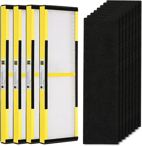 4 Pack FLT4825 True HEPA Filter B Replacement with Activated Carbon Pre-Filters Compatible with Guardian Air Purifier AC4825 AC4300 AC4800 AC4900 AC4850