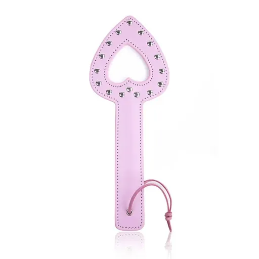 House Of Dasein Hollow Heart Spanking Faux Leather Paddle Bdsm Adult Game - Pink